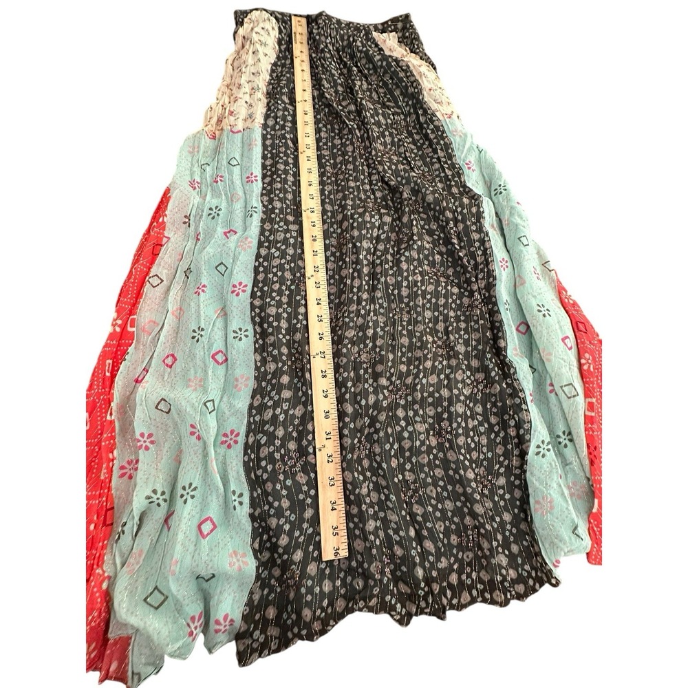 Anthropologie Verb Margot Shimmer Patchwork Peasant Maxi Skirt Festival #GG3-5 - Picture 10 of 12